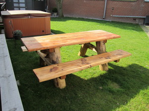 koolhydraat creatief regisseur Houten picknicktafels van eiken en douglas hout | Assortimen